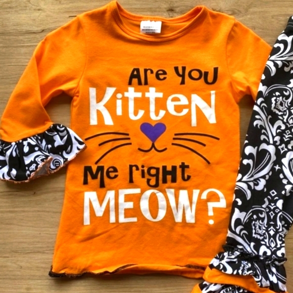 Boutique Are you Kitten Me Halloween Top & Legging 18-24 mo - Picture 2 of 5